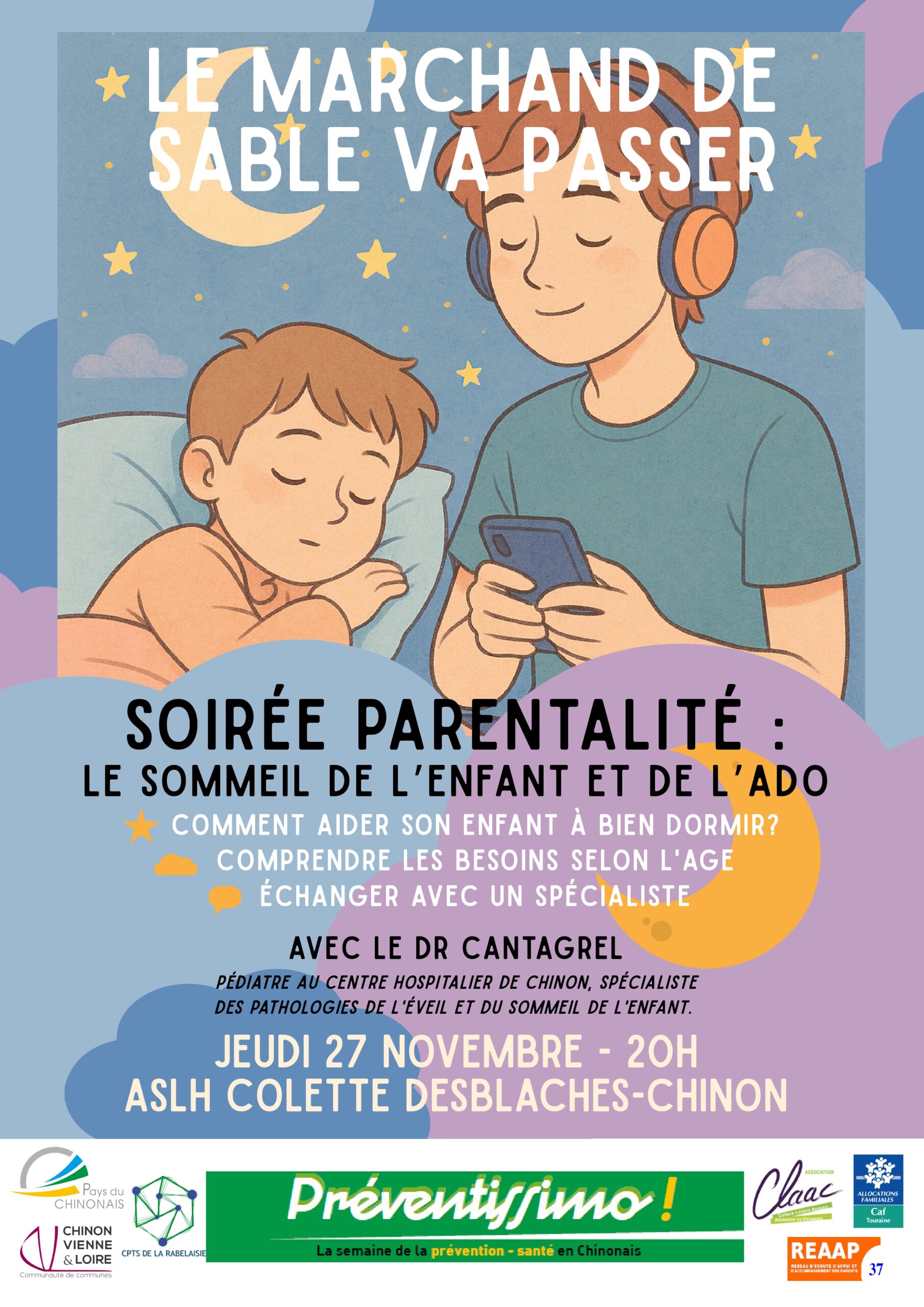 SOIREE PARENTALITE : le sommeil de l’enfant et ado