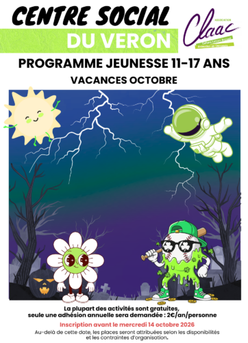 PROGRAMME JEUNES VÉRON DES VACANCES D&rsquo;OCTOBRE