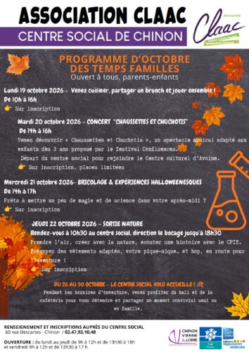 PROGRAMME D&rsquo;OCTOBRE DES TEMPS FAMILLES
